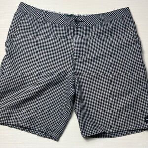 O'Neill Black and White Checkered Men's Flat‎ Front Shorts